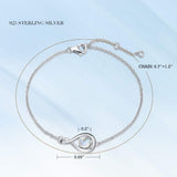 Armband aus Sterlingsilber mit Mondstein und dem Unendlichkeitssymbol „Unendliche Umarmung“ (Geburtsstein Juni)