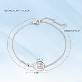 "Unendliche Umarmung" Juni Geburtsstein Perle Infinity Symbol Sterling Silber Armband
