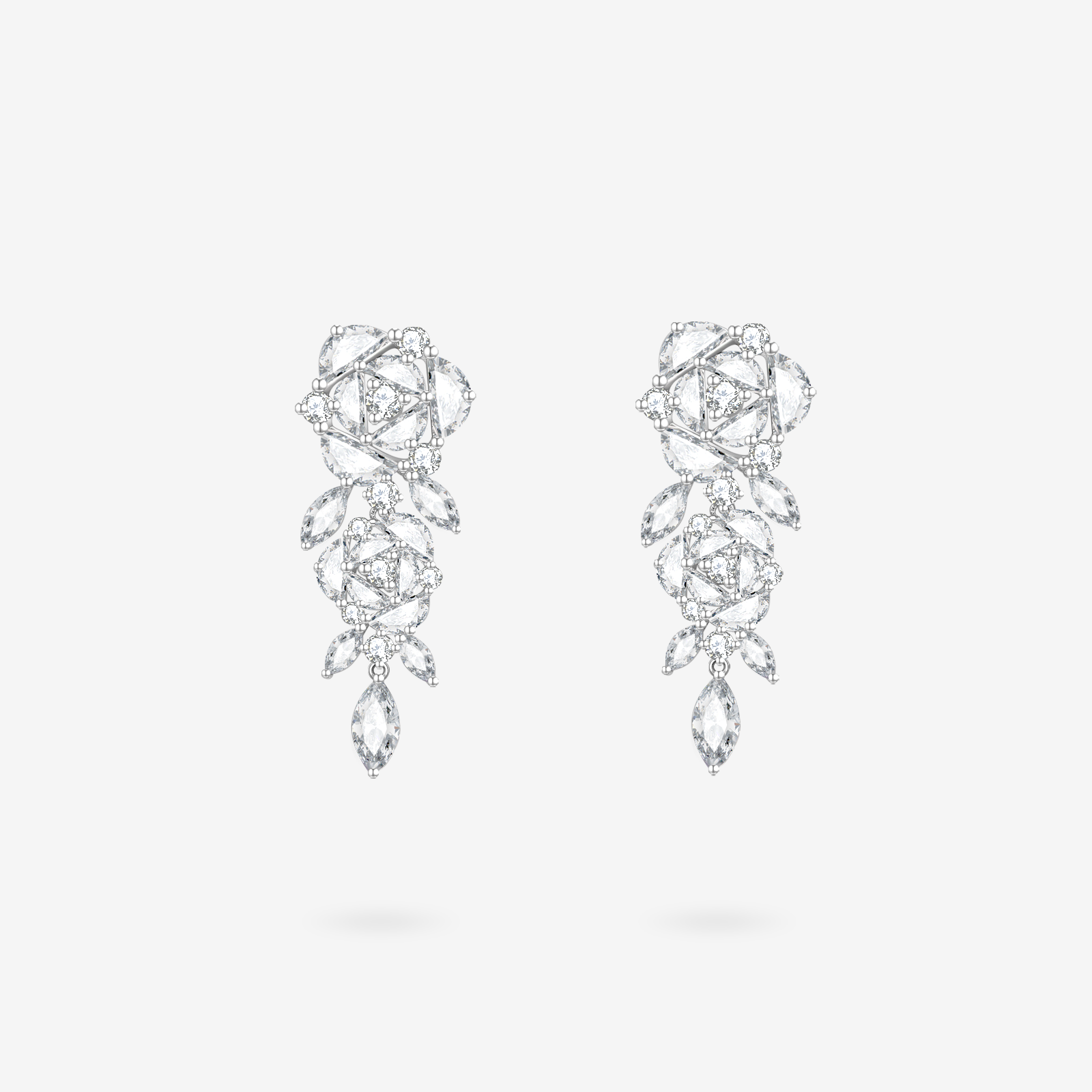 FANCI ME "Blooming Rose" Sterling Silver Drop Earrings Main