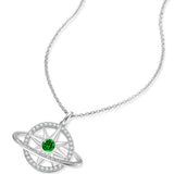 FANCIME „Stellar Promise“ Smaragd-Geburtsstein-Halskette aus Sterlingsilber für den Mai