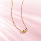 Geheime Garten Amethyst & Peridot Geburtsstein Silber Halskette