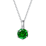 FANCIME „Everbloom“ Anhänger aus 14-karätigem Weißgold mit Smaragd-Geburtsstein und Sterlingsilberkette