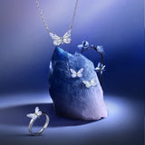 FANCIME „Starlight Butterfly“ Ohrringe aus leuchtendem Emaille und Sterlingsilber