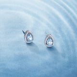 Ohrringe Ocean Eye Geburtsstein Silber in Aquamarin