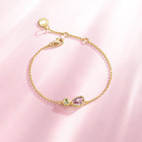 Secret Garden Amethyst & Peridot Geburtsstein Silberarmband