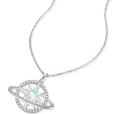 FANCIME „Stellar Promise“ Mondstein-Halskette aus Sterlingsilber, Geburtsstein Juni