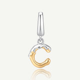 Molten Love Initial Charm Letter C in Sterling Silver