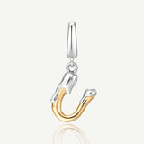 Molten Love Initial Charm Letter U in Sterling Silver