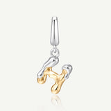 Molten Love Initial Charm Letter H in Sterling Silver