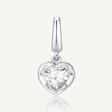 Molten Love Heart Charm in Sterling Silver