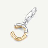Molten Love Initial Charm Letter C in Sterling Silver