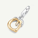 Molten Love Initial Charm Letter D in Sterling Silver