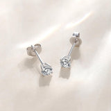 Boucles d'oreilles en or blanc 14K 0.3CTTW avec diamant solitaire cultivé en laboratoire