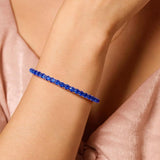 „Royal Wisdom“ Tennisarmband aus Sterlingsilber mit blauem Saphir