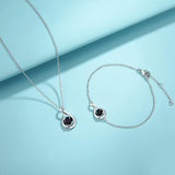 "Infinite Embrace" Black Onyx Stone Infinity Symbol Sterling Silver Bracelet