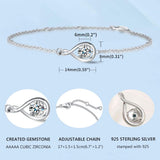 Armband aus Sterlingsilber mit dem Geburtsstein „Unendliche Umarmung“ und Zirkonia-Stein als Unendlichkeitssymbol für April