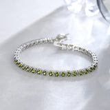 "Sunny Delight" Peridot Tennis Sterling Silver Bracelet