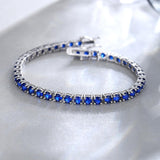„Royal Wisdom“ Tennisarmband aus Sterlingsilber mit blauem Saphir