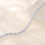 Armband „Glamour Radiance“ mit Geburtsstein März, aus Aquamarin im Fantasieschliff, Sterlingsilber
