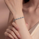 Armband „Glamour Radiance“ mit Geburtsstein März, aus Aquamarin im Fantasieschliff, Sterlingsilber