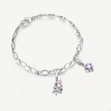 Amethyst Gemstone Silver Charm