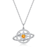 FANCIME „Stellar Promise“ Citrin-Geburtsstein-Halskette aus Sterlingsilber für November