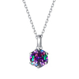 FANCIME „Everbloom“ Anhänger aus 14-karätigem Weißgold mit Alexandrit-Geburtsstein und Sterlingsilberkette