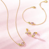 Geheime Garten Amethyst & Peridot Geburtsstein Silber Halskette