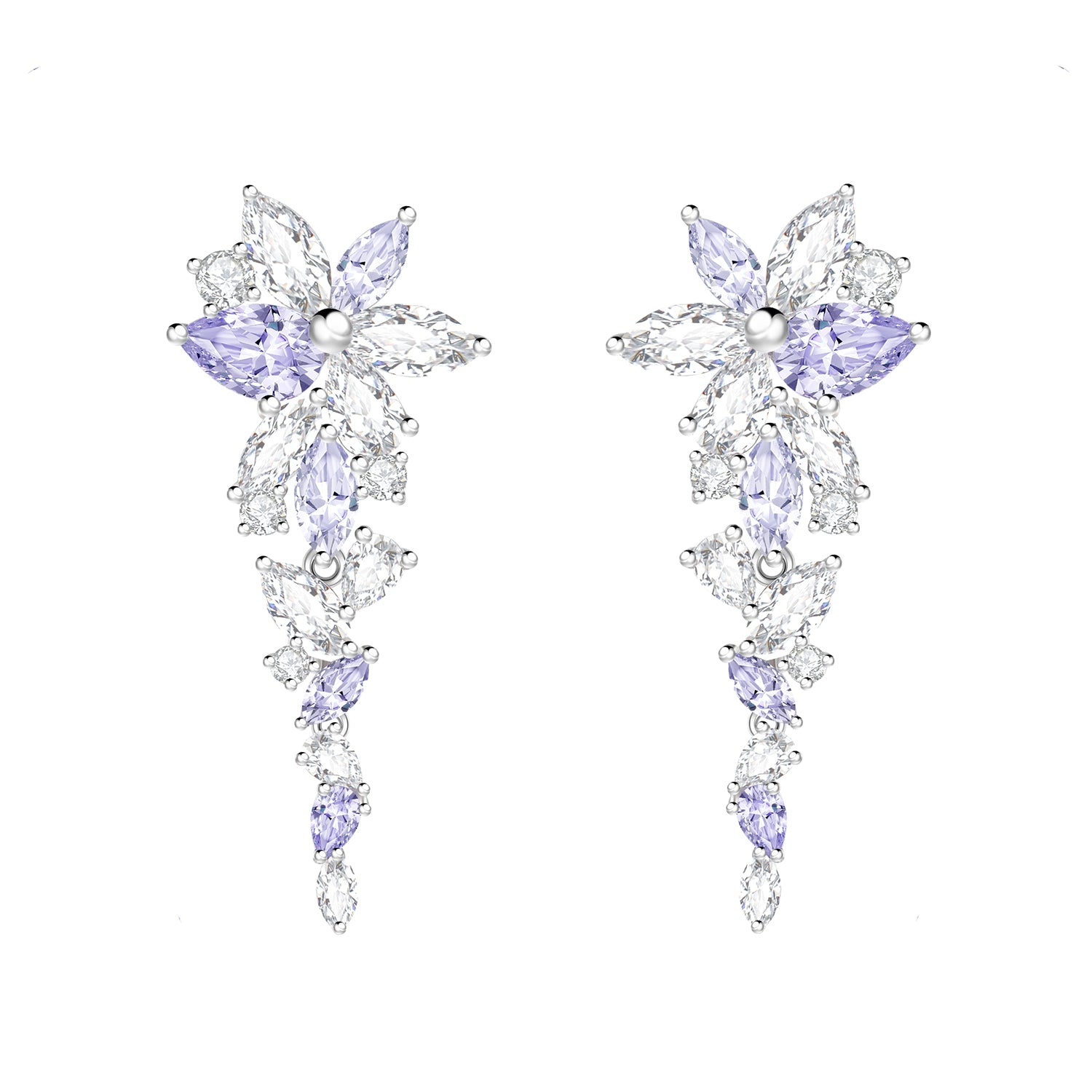 FANCIME „Wisteria Bouquet“ Ohrstecker aus Sterlingsilber mit Blütenblatt-Anhänger