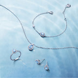 Bracelet en Argent avec Pierre de Naissance Ocean Eye en Aigue-Marine