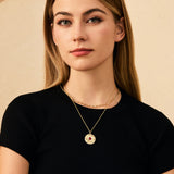 FANCIME "Lumen Star" Ruby July Birthstone Sterling Silver Necklace