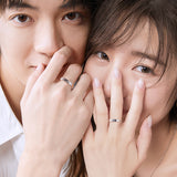 FANCIME "Starlit Melody" Couples Promise Sterling Silver Star Matching Rings