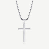 FANCIME Herren-Halskette mit abgeschrägtem Kreuz aus Sterlingsilber