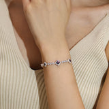 FANCIME „Square Sparkle“ Juni Geburtsstein-Tennisarmbänder aus Sterlingsilber 