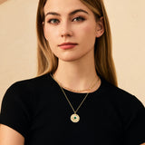 FANCIME "Lumen Star" Émeraude Pierre de naissance de mai Collier en argent sterling