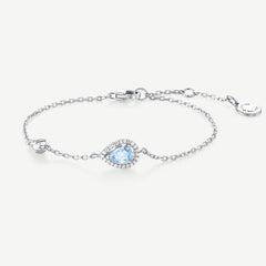 Ocean Eye Geburtsstein-Silberarmband in Aquamarin