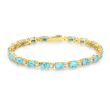 "Glamour Radiance" Armband aus Sterlingsilber mit fancy geschliffenen Tennis-Türkisen