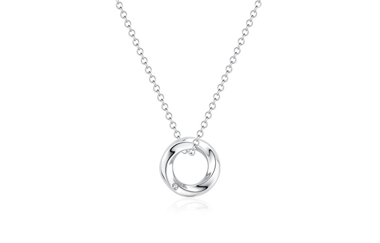 FANCIME „VERLIEBEN“ Paar-Halsketten aus Sterlingsilber mit blauem Zirkon