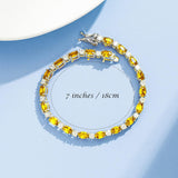 Armband „Glamour Radiance“ mit Geburtsstein November, gelbem Citrin im Fantasieschliff, Sterlingsilber 