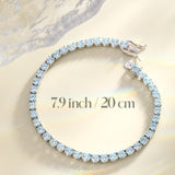 "Blue Bliss" Aquamarin-Tennisarmband aus Sterlingsilber 