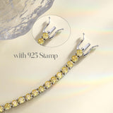 "Renouvellement de l'Esprit" Bracelet Tennis en Argent Sterling Citrine Jaune