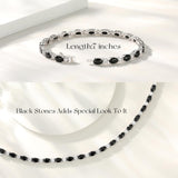 "Glamour Radiance" Bracelet en argent sterling avec onyx noir taillé fantaisie