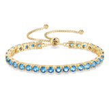 "Ewige Eleganz" Dezember Geburtsstein Topas Sterlingsilber Tennisarmband Klassische Bolo-Kette