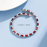 Armband „Glamour Radiance“ – Geburtsstein Januar, Tennis-Granat im Fantasieschliff, Sterlingsilber