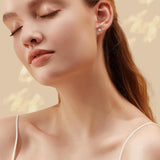 Boucles d'oreilles en or blanc 14K 0.3CTTW avec diamant solitaire cultivé en laboratoire