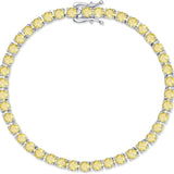 "Renouvellement de l'Esprit" Bracelet Tennis en Argent Sterling Citrine Jaune