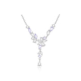 FANCIME “Bouquet de Glycine” Collier en Y en Argent Sterling Fleurs à Pendentif