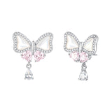 FANCIME „Pearl Kiss“ Ohrringe mit Schmetterlingsschleife aus Sterlingsilber