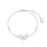 FANCIME „Pearl Kiss“ Schmetterlings-Schleifenarmband aus Sterlingsilber