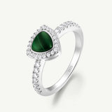 Trinity Essential Silver Ring in Malachite